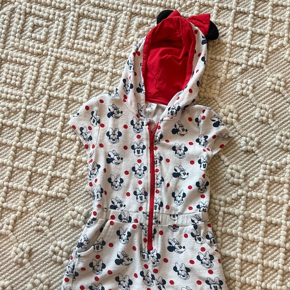Disney Minnie Mouse romper with ears terry cloth size 5/6 - Picture 1 of 6